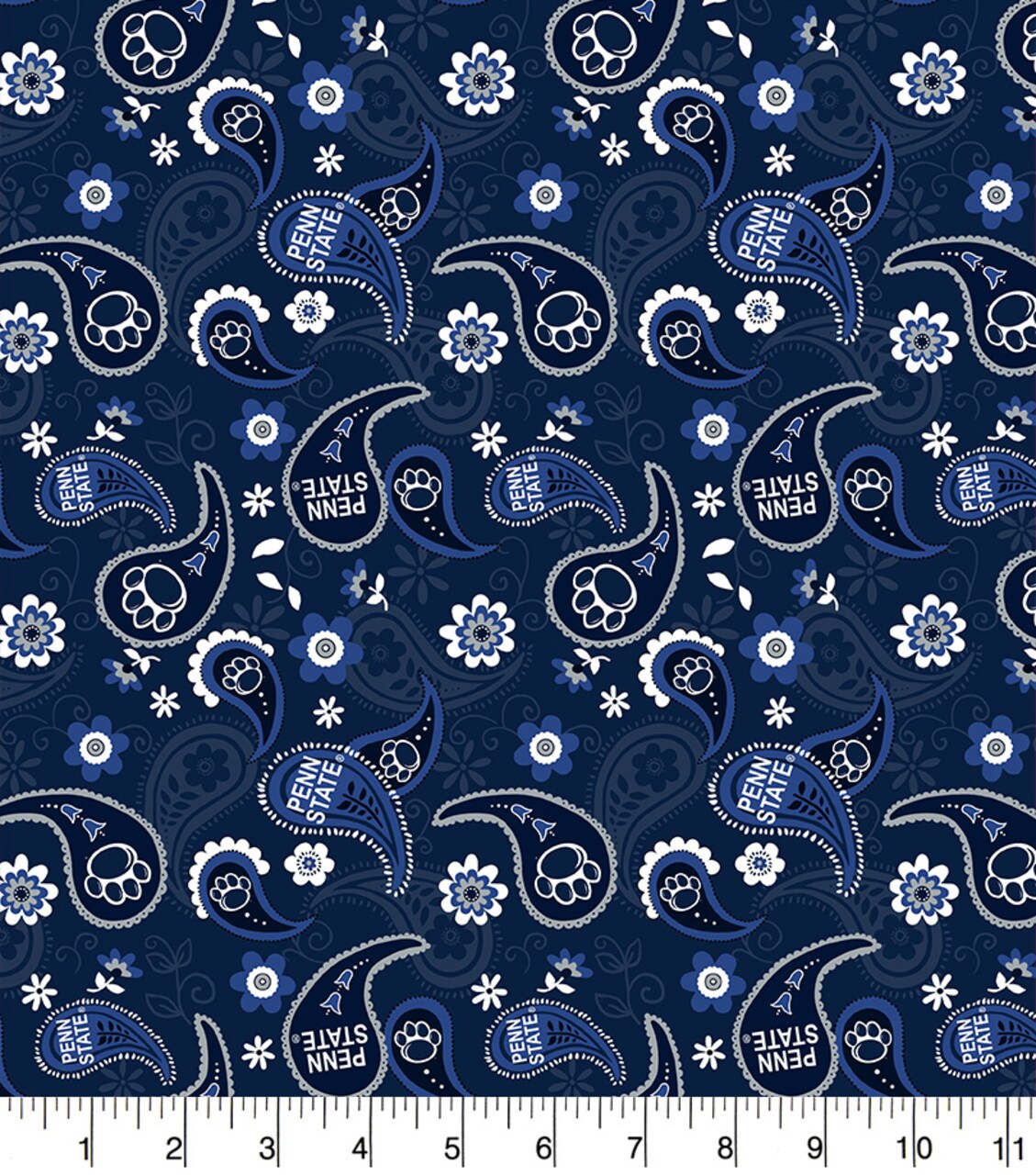 Sykel Enterprises-Penn State Cotton Fabric-Penn State University Paisley Cotton Quilting Fabric